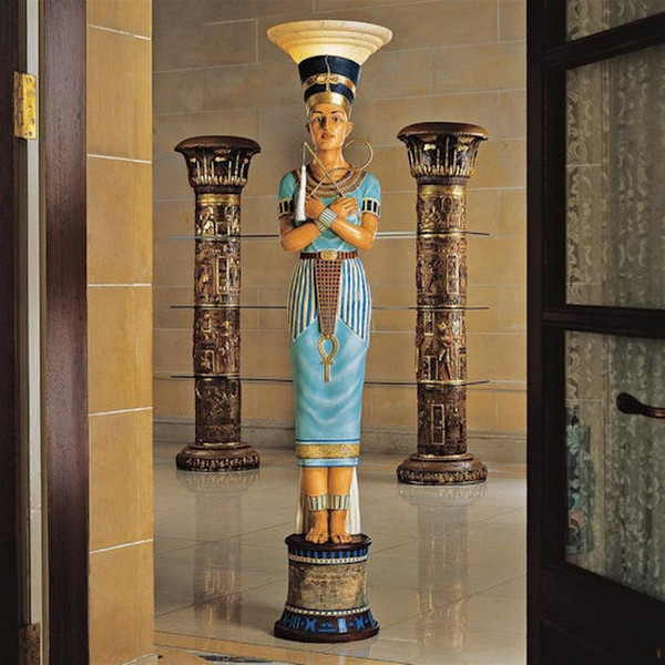Queen Nefertiti Sculptural Floor Lamp Decorative Lighting Egyptian Art